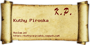Kuthy Piroska névjegykártya